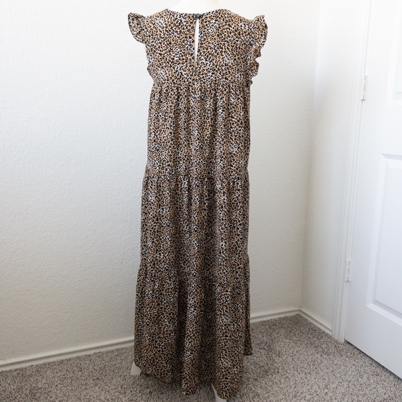 ASOS Design Leopard Print Tiered Maxi Dress Women’s Size 6 - Picture 4 of 9